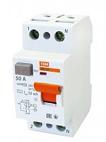 Выключатель дифференциальный (УЗО) ВД1-63 2п 50А 30мА тип AC | код. SQ0203-0016 | TDM